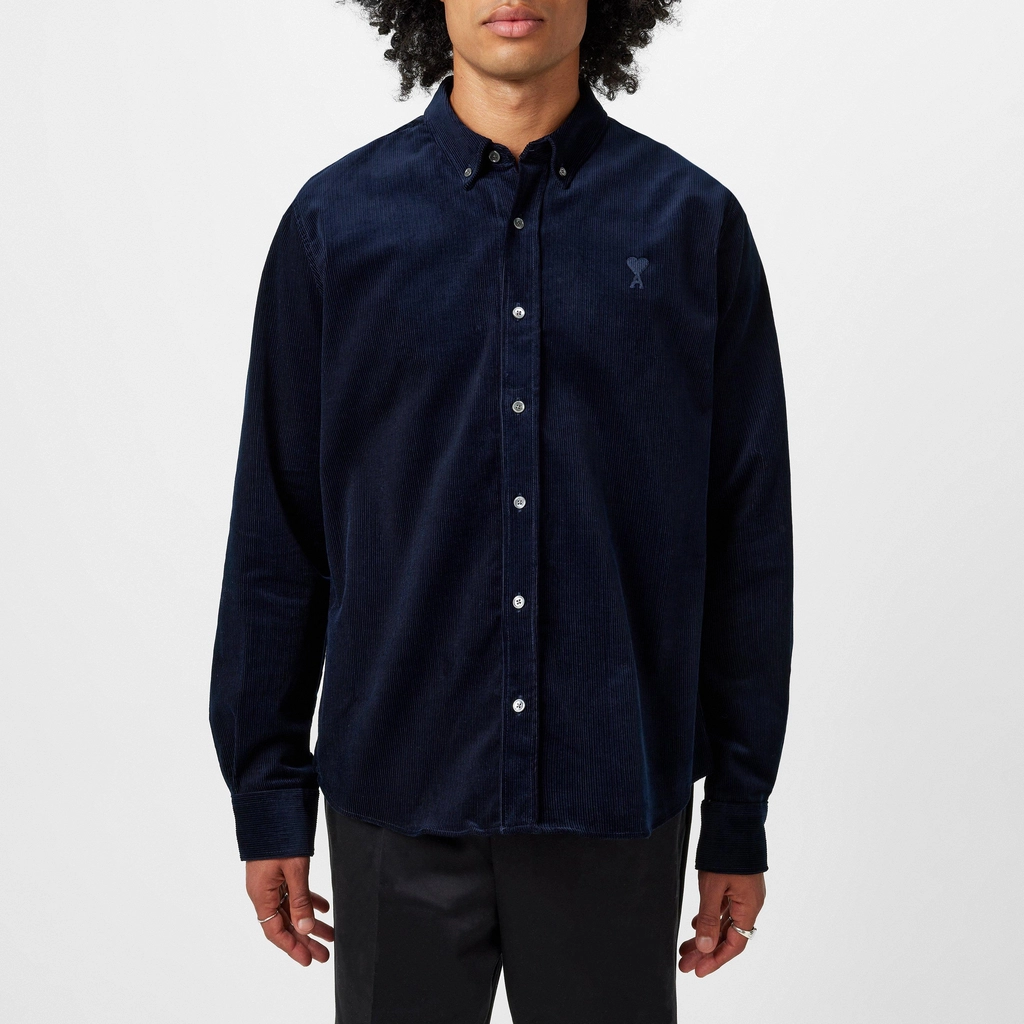 AMI Paris Corduroy Shirt - NAVY BLUE/4011